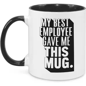 Boss Gifts Worlds Best Boss Mug 11Oz Fathers Day, Birthday Gift for Bosses Manager Leader Supervisor, Funny Birthday Gifts Bosses Day Gift for Men Women, My Best Employee Gave Me This Mug