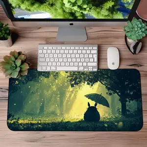 Totoro in Forest Desk Mat - XL Gaming Mouse Pad - Studio Ghibli-Inspired Desk Decor for Cozy Gamers - My Neighbor Totoro, Ghibli Style