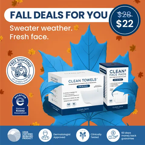CLEAN SKIN CLUB The Clean Duo: Clean Skin Club Clean Towels XL + Face pads
