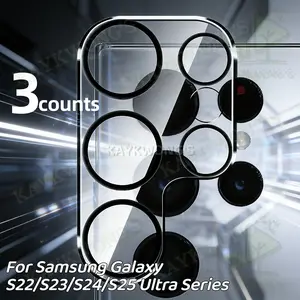 KAYKWONG'S 3 Pack Transparent Camera Lens Protector Film for Samsung Galaxy S22/S23/S24/S25 Ultra Series, 9h Hardness, Anti-Scratch HD