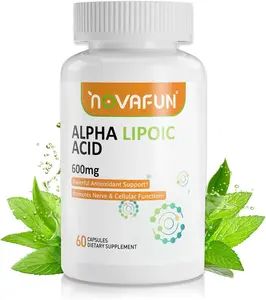 Alpha Lipoic Acid 600mg - FDA Registered Facility, Nerve Health & Antioxidant Support with Berbamine, 60 Vegan Caps Non-GMO, Novafun
