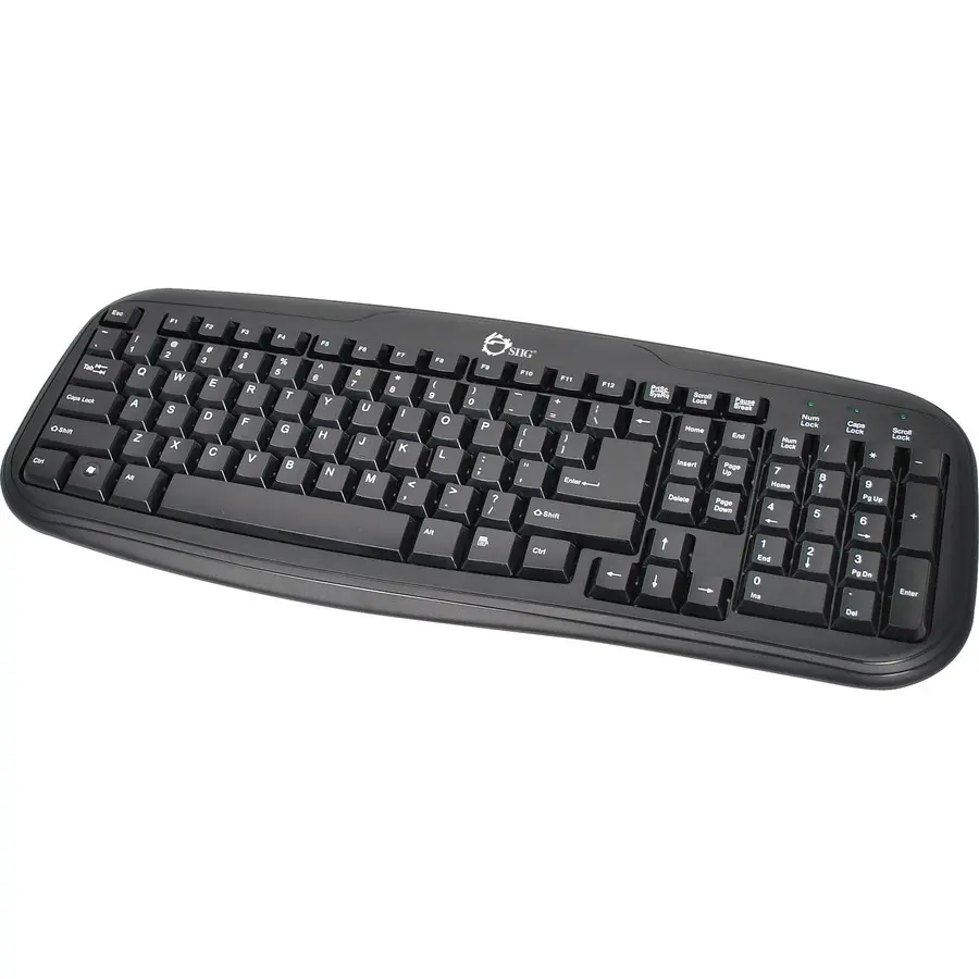 SIIG Full Size 103-Key USB Desktop Keyboard, Black JK-US0012-S1, Full Keyset, Usb Interface
