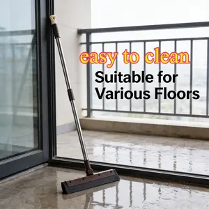 2026 New Floor Scraper Pusher, Stainless Steel Extendable Handle, Silicone Scratching Strip, Bathroom Kitchen Ground Cleaning Tool