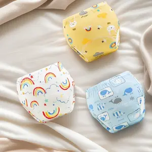 3-Piece Baby Training Pants, Reusable Toddler Potty Training Cloth Diaper Liners, Washable Nappy Underwear, Soft Comfort Material