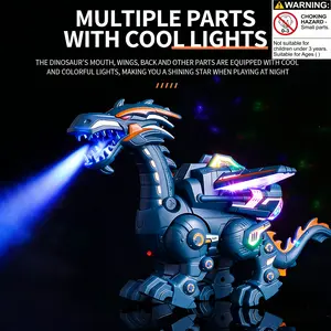 Kids Educational Toy Spray Dinosaur Model, Multifunctional Sound Light Spray, Indoor Outdoor Camping Picnic Essential, Birthday Gift