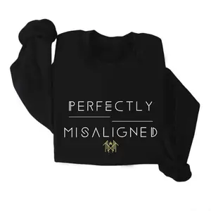 Perfectly Misaligned Sweatshirt, Minimalist Sleep Token Inspired Crewneck Hoodie, Gothic Streetwear Pullover for Men and Women, Aesthetic Dark Style, Cozy Winter Outfit