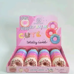 Pola Aylr Donut Worry Lip Balm Bundle Box Mix Lipgloss Accessories Keychains Bracelets & More Customized Beauty Set LB8055