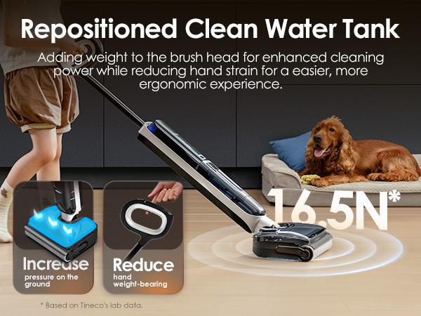 Tineco Floor ONE S6 Master Wet Dry Vacuum Cleaner, 20kPa Suction Vacuum Mop with Dual-Edge Cleaning, 45 Min Runtime (Quite Mode), 185°F Flashdry, 4inch Ultra-Slim