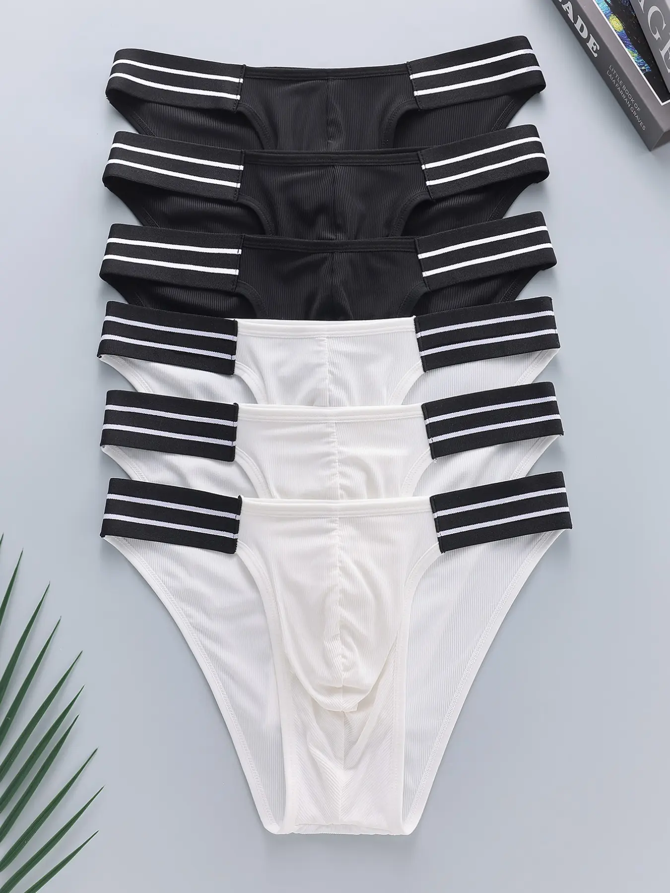 Men's Ice Silk Cool Feeling Athletic Underwear Set, Breathable Comfort Fitted Plain Fashion Triangle Briefs, Spring Summer Wear, 6 Pieces Pack, Activewear, Sportswear, Workout Underwear, Workout Innerwear