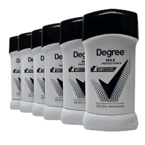 Degree Max Protection+ 5-in-1 Unisex High Performance Stick Deodorant Antiperspirant with Aluminium, Maltodextrin, Silica, Cellulose Gum - 72-Hour Daily Sweat & Odor-Fighting Protection for Adults' Underarm Care, Fragranced, 2.6 oz Multi-Pack (6 Count)