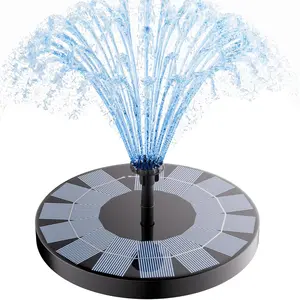 Solar Bird Bath Fountain Pump with 6 Nozzles, Plug-Free Solar Powered Fountain Pump. 6.7-inch multi-shape nozzle solar fountain pump, perfect for gardens, ponds, swimming pools, fish tanks, aquariums and outdoor use