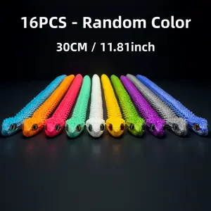 16Pcs 3D Printed Snake Desiqn Fiqurine, Creative Flexible Animal Themed Ornament with Random Eyes, Decorative Sculptures, Crafts &Unique Gifts for Enthusiasts & Collectors, Articulating Animal Fiqurines, Animal Collectibles