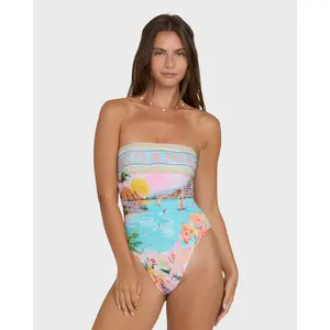 BILLABONG Women's Paradise Sun Tully Hawaii One-Piece Swimsuit, High Stretch High Cut Leg Beach-to-Bar Surf Swim Wear