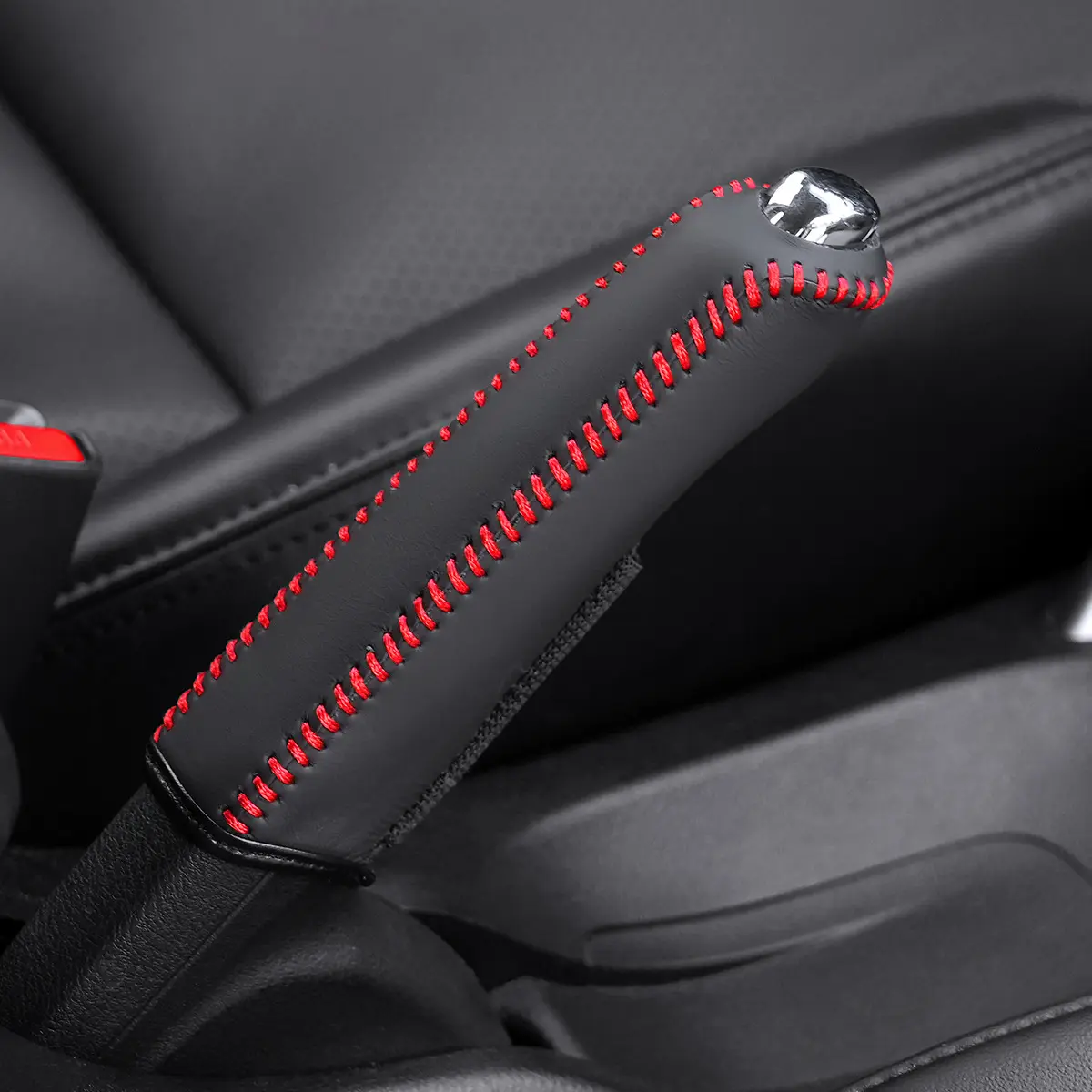 Car Handbrake Cover, Artificial Leather, Hand-Stitched, Car Gear Shift Cover, Vehicle Handbrake Protector, Automotive Interior Modification Accessories