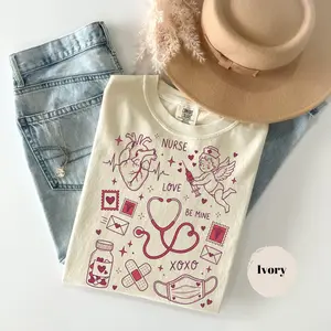 Nurse Valentines Day Shirt Comfort Colors, Nurse Love Be Mine Tee, XOXO Pils ICU Nurse T-Shirt, Valentine Gift For Nurse, Pharmacist Diabetic Nurse Tee