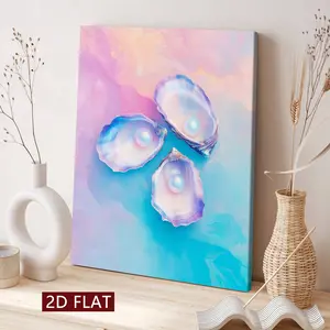 1 Count Wooden Frame Canvas, Colorful Pearl Oyster Shell Artwork, Art For Home Decoration, Pattern Wall Art Decor, For Living Room, Bedroom, Office, Restaurant, Bar Wall Decor, Odorless, Painting, Print, Artwork..
