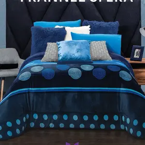 Intima Hogar Cobertor Frannel sfera Soft & Cozy Blue Polka Dot Design for Comfortable Nights