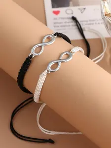 Infinity Symbol Design Braided Bracelet, Adjustable Bracelet for Women & Men, Fashion Jewelry for Party, Daily Clothing Decor, Trendy Exquisite Jewelry for Gift