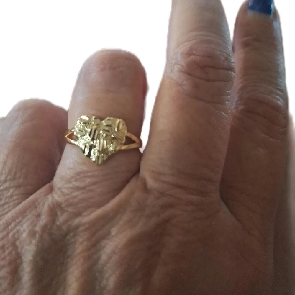 ladies heart nugget ring