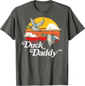 Duck Daddy Vintage 80's Sun Funny Retro Mallard Hunter T-Shirt - Jessicabal Shop 36B085M4PHM9