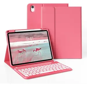 Keyboard Case for iPad Air 11 inch M4/M3/M2 (2026/2025/2024) & iPad Air 5th/4th Gen (2022/2020) 10.9-inch | 7-Color Backlit  Keyboard,Soft TPU  Shell with Pencil Holder (Hot )