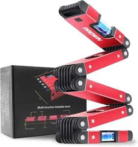 28-Inch Multi-Function Foldable Tool, Foldable Ruler with 45°/90°/180° Vials, Compact and Precise Angle Measuring Tool for Woodworking, Construction, DIY Projects Gifts for Men