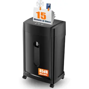 Paper Shredder for Office , 18-Sheet  Cut Paper Shredder Auto Feed  Cut with 8 Gallons Bin, P-4 High  Level, Shreds CDs/DVDs, Black