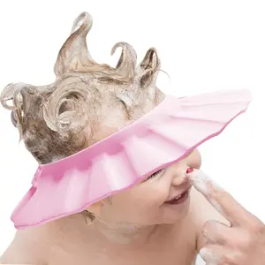 VVH Baby Shower Cap Soft Adjustable Baby Bath Head Cap Visor for Washing Hair Shower Bathing Protection Bath Cap for Toddler, Kids, Children (Pink)