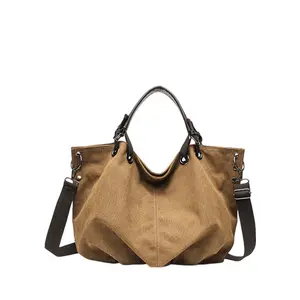 Women's Retro Large-Capacity Casual Handbag, Wide Guitar Strap, Adjustable Straps, Versatile Crossbody Shoulder Bag for Commuting outdoorfun