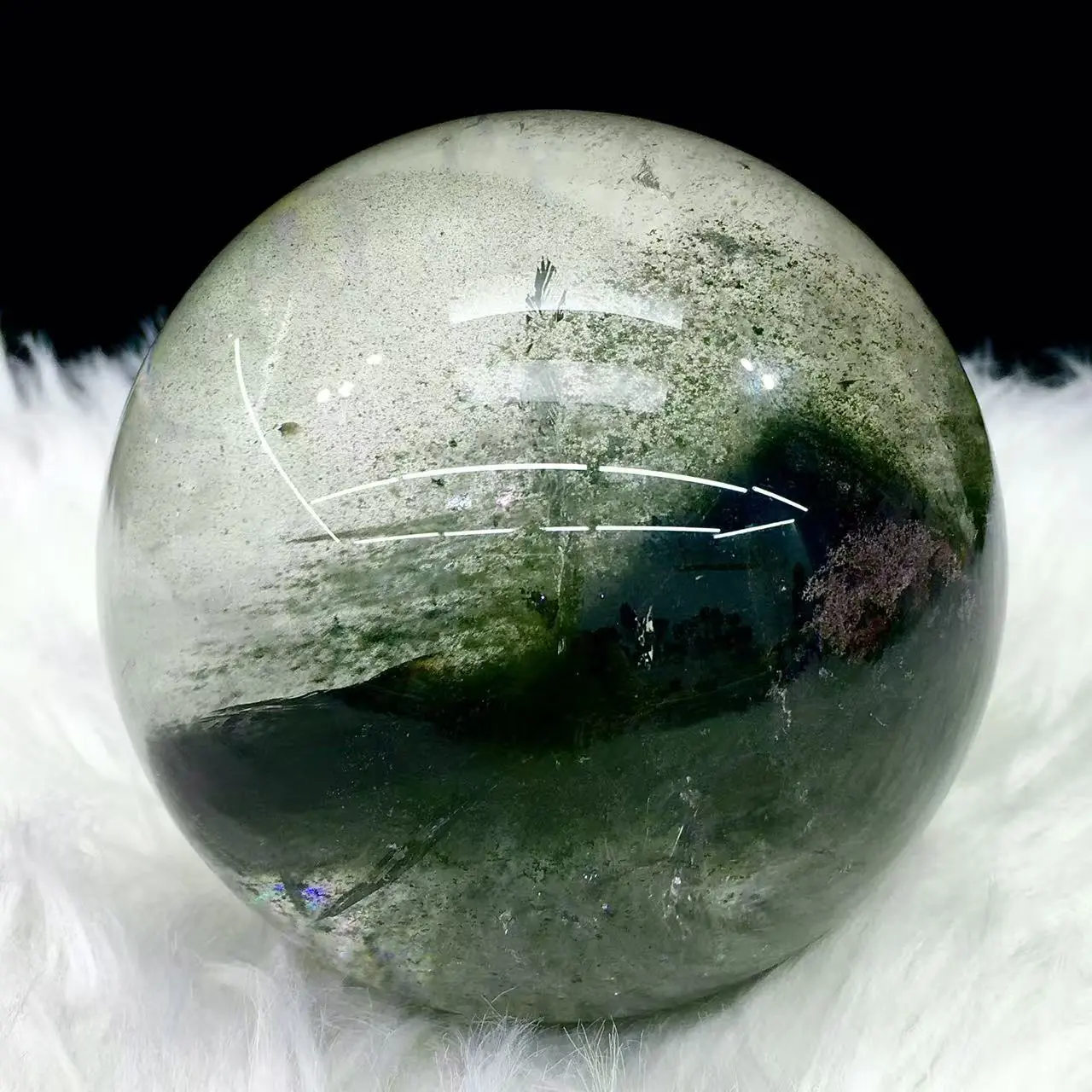 Polished Natural Crystal Sphere, Decorative Home Ornament for Tabletop Display and Modern Garden Decor Accents, Elegant Natural Crystal Decorations