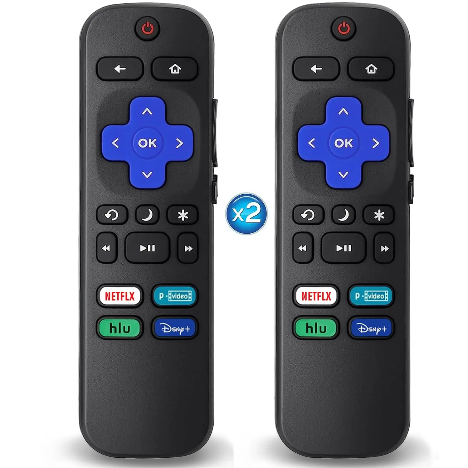 【Holiday Steal】2 Pack Universal Remote Control Replacement for Roku TV Hisense Onn TCL Sharp Philips LG Sanyo Smart TVs