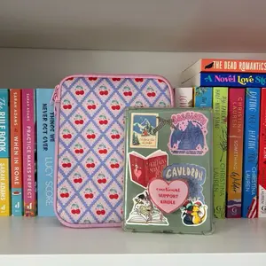 Cherry Grid EReader Sleeve with Zipper