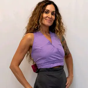Size Adjustable Lilac and Magenta Crossback Top