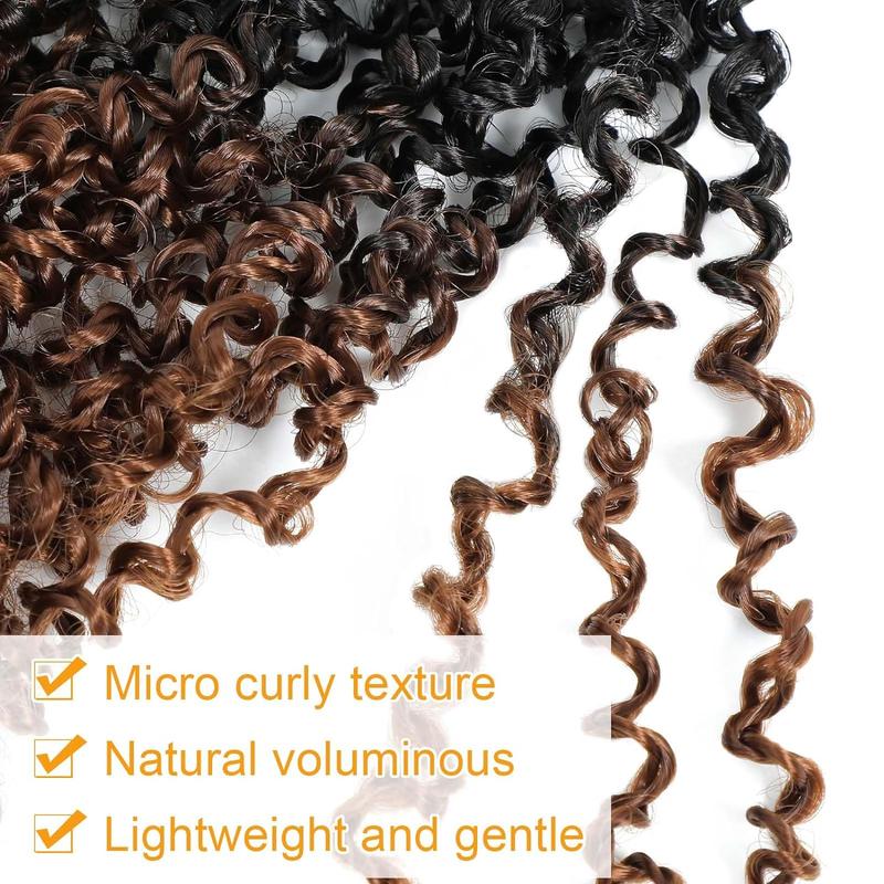 Alrence 8 Inch Yanky Twist Crochet Hair for Black Women 3 Packs Pre-looped Yankee Twist Hair Brown Spring Mini Passion Twist with Curly Ends Synthetic Crochet Braids (8 Inch, OT30#)