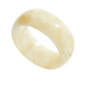 Creamy White Resin Chunky Bangle Bracelet