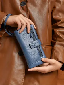 Women's Solid Color Long Wallet, Fashionable PU Leather Zipper Wallet, Casual Versatile Clutch Wallet for Daily Used, Textured Wallet, Durable Wallet