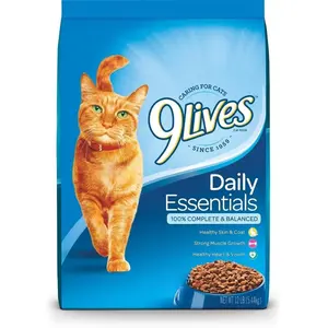 9Lives Daily Essentials Dry Cat Food 12 Pound Bag Complete Balanced Nutrition for All Life Stages with Salmon Chicken & Beef Flavors