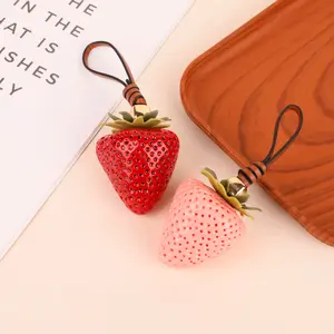 Strawberry Bag Charms - Pink&Red Cute Fruit Design for Handbags and Purses
