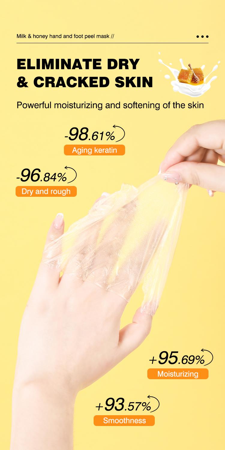 【MOOYAM】【FDA】Milk & Honey Peel Off Hand Mask 3.88 oz | Moisturizing, Nourishing & Exfoliating Hand Care for Women - Softens & Smooths Dry Rough Hands