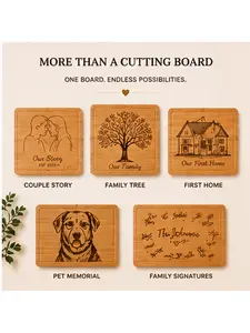 Custom Dad’s Recipe Engraved Bamboo Cutting Board, Personalized Father’s Day Kitchen Gift, Handwritten Recipe & Family Art Wooden Board for Home Cooking