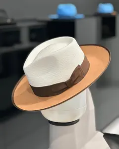 Adjustable Color-Block Felt Hat for Women & Men |   Valentine's Day Couple Hats, Ultra-Soft & Luxurious! hat  flip Two-Tone Wide Brim Fedora Hat