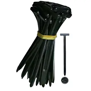 50PCS Nylon Universal Cable Tie Buckle,Plastic Cable Ties Tool, Self-Locking Zip Ties Holder with Pin & Button Design,UV Resistant Black Zipties for Car or Daily Fixing