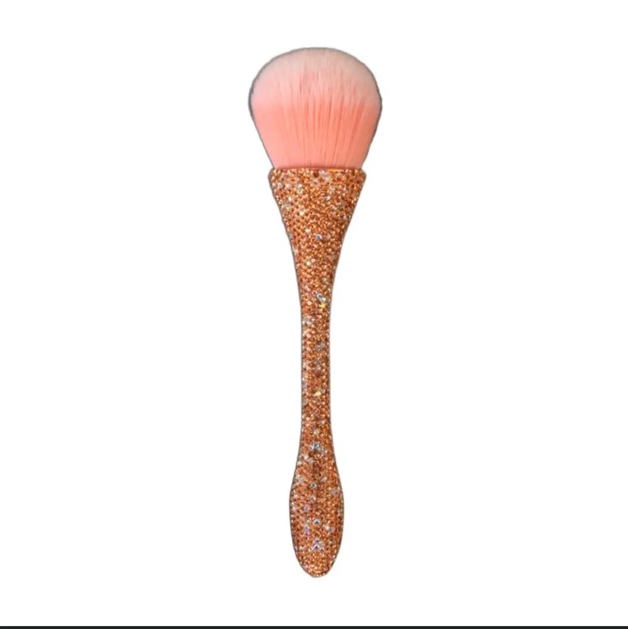 Diamond Makeup Powder Finishing Brush Ultra Soft Bristles Sleek Silver Handle Mesmerizing Pink Head Ergonomic Comfortable Grip Versatile Use for Setting Foundation & Translucent Powder