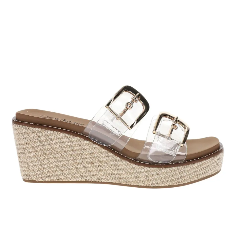 Corkys Womens Manifest  Mid Heel 2-3" - Clear