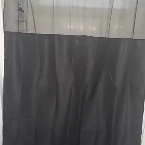 Green Double Layer Waffle-Pattern Shower Curtain - No Hook Snap-in Liner, Fabric Waterproof Inner & Washable White Outer Cloth, Modern Bathroom Accessory for Home/Hotel/Salon/Dorm, 72x75 Inch