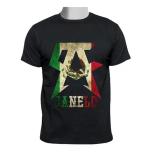 Mexican Flag Canelo Alvarez Boxing Symbol T-Shirt. Summer Cotton Short Sleeve O-Neck Mens T Shirt New S-3XL Menswear Top graphic clothing Men's Cotton Crew Neck Tee