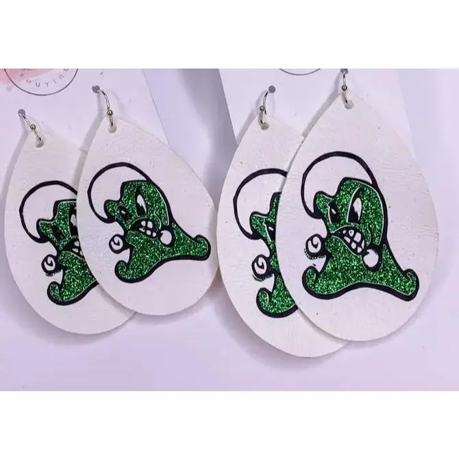 Green Wave Teardrop Earring