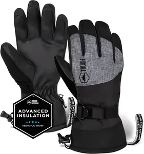 Tough Outdoors Ski Gloves Men Women - Black Snow Ski Gloves Women Men - Adult Ladies Men'S Insulated Waterproof Winter Glove