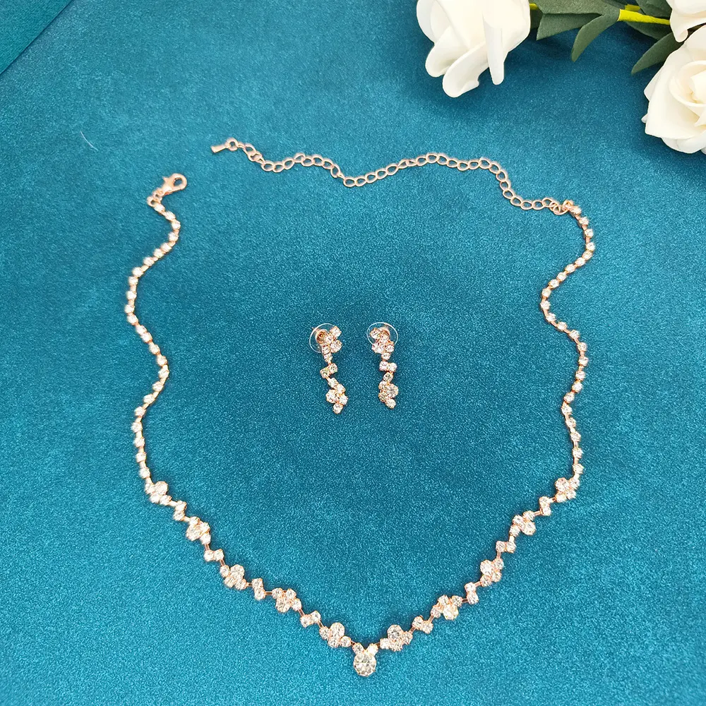 425 rose gold necklace earrings