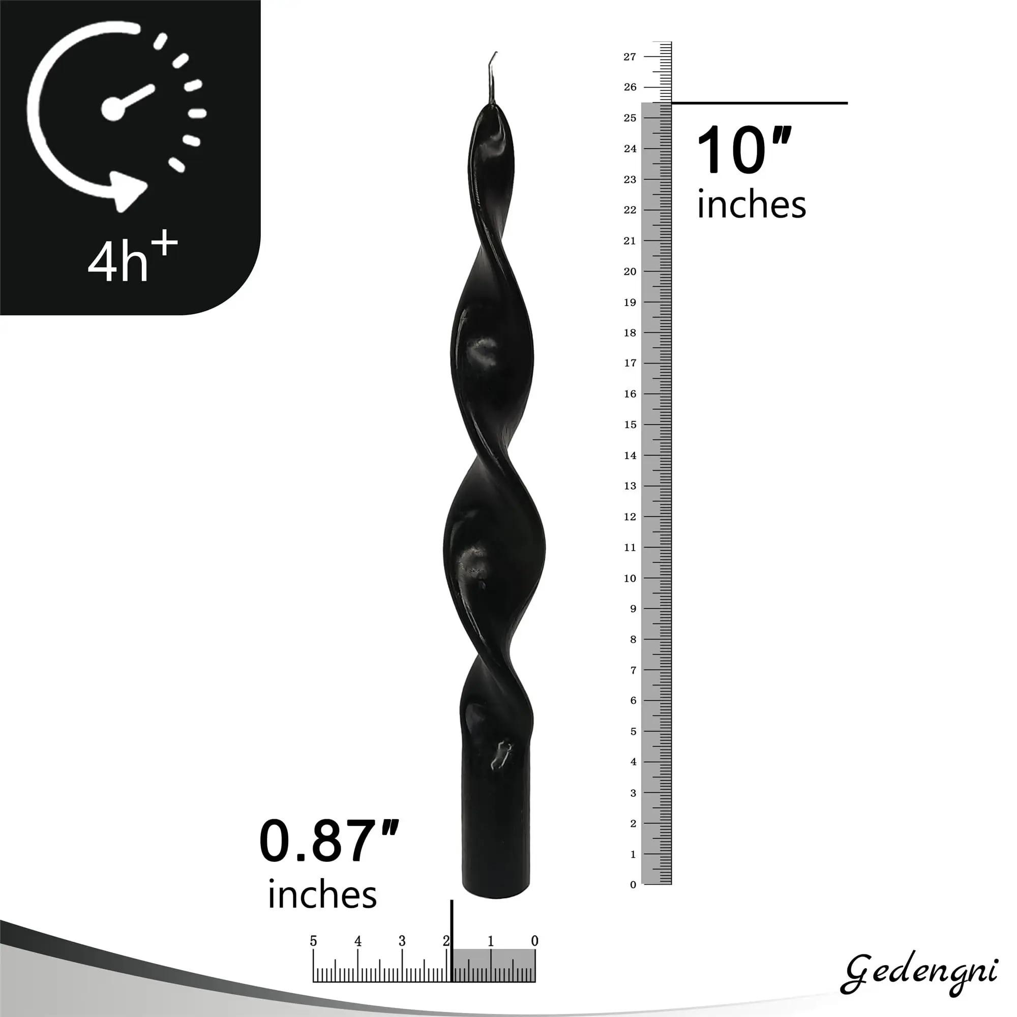 Twirl Tapered Candle Black Candlesticks - 10 INCH Bendy Candle Stick Long Taper Candles Twisted Candlestick for Home Decor Gifts